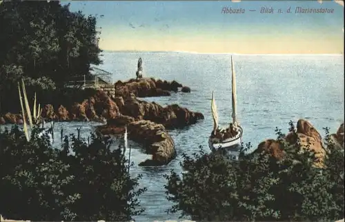 Abbazia Istrien Marienstatue Schiff x / Seebad Kvarner Bucht /Primorje Gorski kotar
