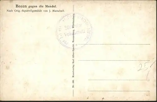 ws88294 Marschall Vinzenz Bozen Mendel Kuenstler J Marschall * Kategorie. Kuenstlerkarte Alte Ansichtskarten