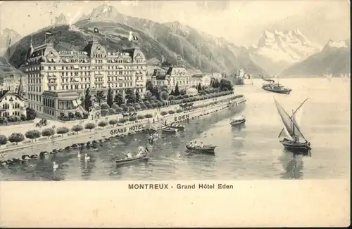 Montreux VD Montreux Grand Hotel Eden Schiff x / Montreux /Bz. Vevey