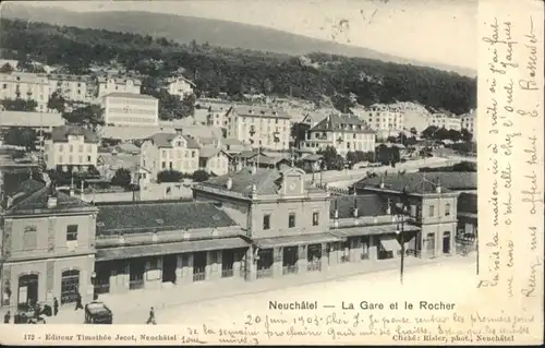 Neuchatel NE Neuchatel La Gare et le Rocher x / Neuchatel /Bz. Neuchâtel