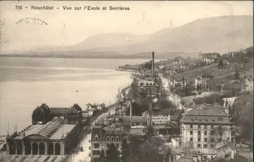 Neuchatel NE Neuchatel Vue sur Evole et Serrieres x / Neuchatel /Bz. Neuchâtel