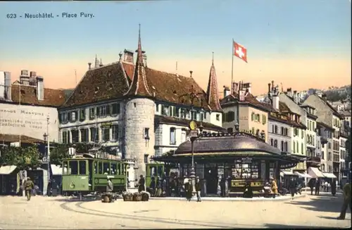 Neuchatel NE Neuchatel Place Pury Strassenbahn * / Neuchatel /Bz. Neuchâtel