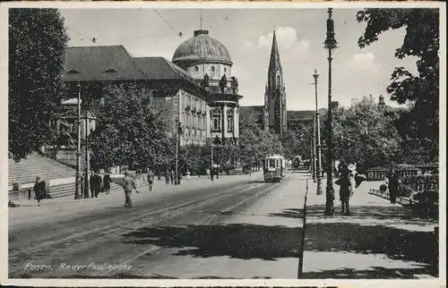 Posen Poznan Posen Strassenbahn Paulikirche * / Poznan /