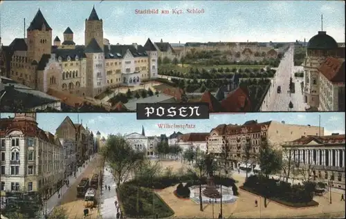 Posen Poznan Posen Strassenbahn Schloss Wilhelmsplatz x / Poznan /