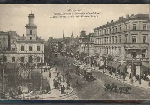 Warszawa Strassenbahn Marszalkowska Dworcem Wiedenskim Marszalkowskastrasse Wiener Bahnhof *