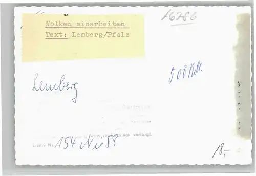 wu29529 Lemberg Pfalz  * Kategorie. Lemberg Alte Ansichtskarten