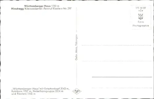 wu82115 Hirschegg Kleinwalsertal Vorarlberg Hirschegg Kleinwalsertal Wuerttemberger Haus * Kategorie. Mittelberg Alte Ansichtskarten