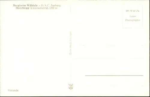wu82123 Hirschegg Kleinwalsertal Vorarlberg Hirschegg Kleinwalsertal Bergheim Waeldele * Kategorie. Mittelberg Alte Ansichtskarten