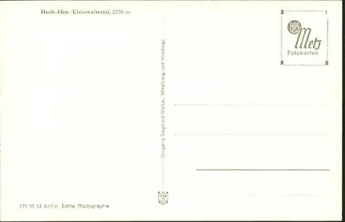 wu82148 Hirschegg Kleinwalsertal Vorarlberg Hirschegg Kleinwalsertal Hoch Ifen * Kategorie. Mittelberg Alte Ansichtskarten