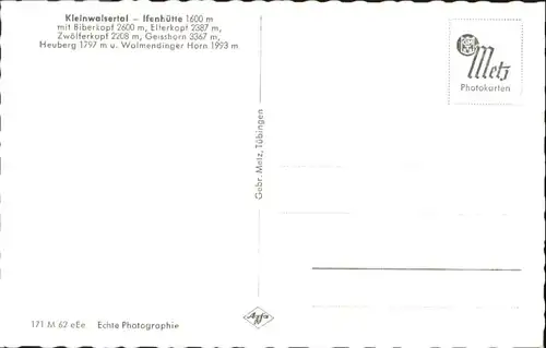 wu82157 Hirschegg Kleinwalsertal Vorarlberg Hirschegg Kleinwalsertal Ifenhuette * Kategorie. Mittelberg Alte Ansichtskarten