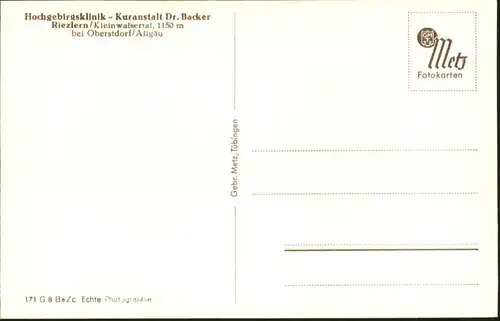 Riezlern Kleinwalsertal Riezlern Kleinwalsertal Kuranstalt Dr. Backer *