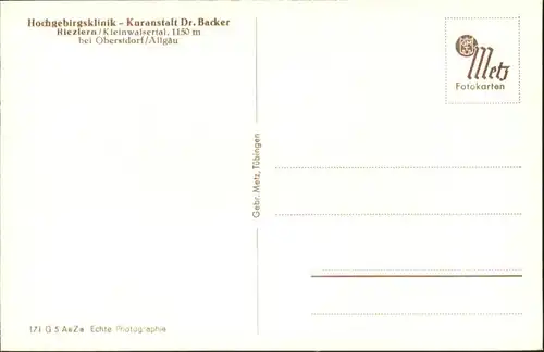 Riezlern Kleinwalsertal Riezlern Kleinwalsertal Kuranstalt Dr. Backer *