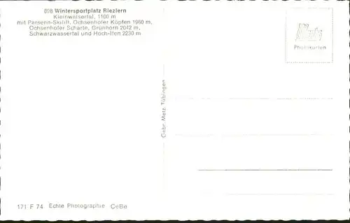 Riezlern Kleinwalsertal Riezlern Kleinwalsertal Parsenn-Skilift Ochsenhofer Koepfen Gruenhorn Schwarzwassertal Hoch-Ifen *