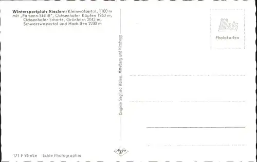 Riezlern Kleinwalsertal Riezlern Kleinwalsertal Parsenn-Skilift Ochsenhofer Koepfen Gruenhorn Schwarzwassertal Hoch-Ifen *