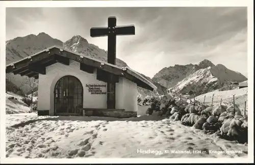 wu82913 Hirschegg Kleinwalsertal Vorarlberg Hirschegg Kleinwalsertal Kriegerdenkmal * Kategorie. Mittelberg Alte Ansichtskarten