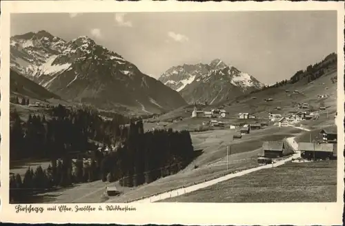 wu82918 Hirschegg Kleinwalsertal Vorarlberg Hirschegg Kleinwalsertal Elferkopf Zwoelferkopf Widderstein * Kategorie. Mittelberg Alte Ansichtskarten