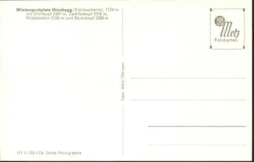 wu84059 Hirschegg Kleinwalsertal Vorarlberg Hirschegg Kleinwalsertal  * Kategorie. Mittelberg Alte Ansichtskarten