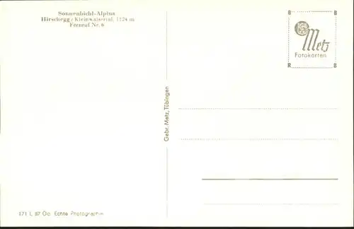 wu84069 Hirschegg Kleinwalsertal Vorarlberg Hirschegg Kleinwalsertal Sonnenbichl-Alpina * Kategorie. Mittelberg Alte Ansichtskarten