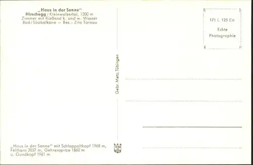 wu84073 Hirschegg Kleinwalsertal Vorarlberg Hirschegg Kleinwalsertal Haus in der Sonne * Kategorie. Mittelberg Alte Ansichtskarten