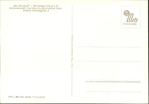 wu84099 Hirschegg Kleinwalsertal Vorarlberg Hirschegg Kleinwalsertal Der Berghof * Kategorie. Mittelberg Alte Ansichtskarten