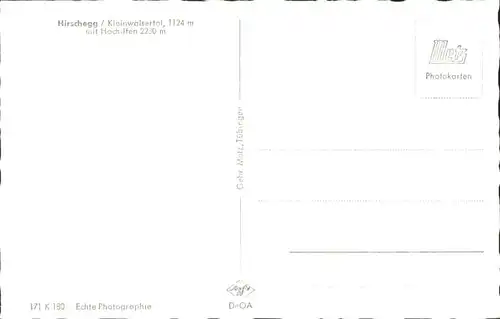 wu84104 Hirschegg Kleinwalsertal Vorarlberg Hirschegg Kleinwalsertal  * Kategorie. Mittelberg Alte Ansichtskarten