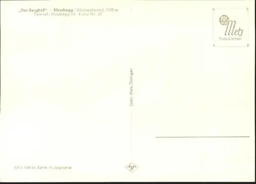 wu84147 Hirschegg Kleinwalsertal Vorarlberg Hirschegg Kleinwalsertal Der Berghof * Kategorie. Mittelberg Alte Ansichtskarten