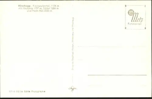 wu84159 Hirschegg Kleinwalsertal Vorarlberg Hirschegg Kleinwalsertal  * Kategorie. Mittelberg Alte Ansichtskarten