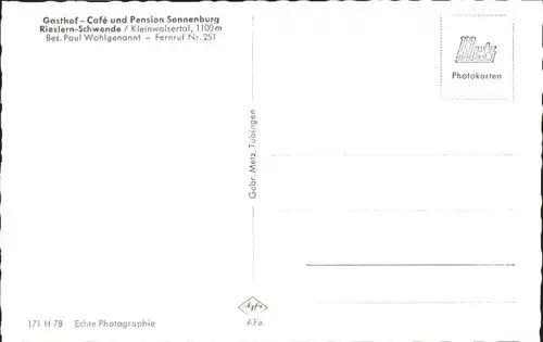 Riezlern Kleinwalsertal Riezlern Kleinwalsertal Schwende Gasthof Cafe Pension Sonnenburg *