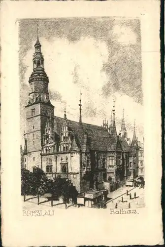 wu84765 Breslau Niederschlesien Breslau Rathaus  * Kategorie. Wroclaw Alte Ansichtskarten