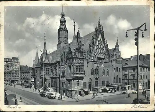 wu84989 Breslau Niederschlesien Breslau Rathaus  x Kategorie. Wroclaw Alte Ansichtskarten