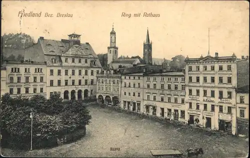 wu85433 Friedland Schlesien Ring Rathaus x Kategorie. Wroclaw Alte Ansichtskarten