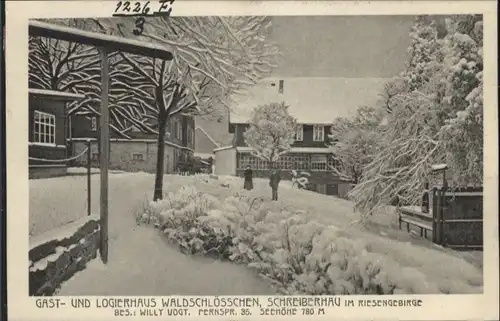 Schreiberhau Gasthaus Logierhaus Waldschloesschen Riesengebirge *
