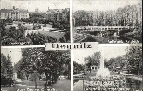 Liegnitz Hindenburgplatz Katzbach Loewen-Denkmal Koenigsallee Palmenhain Leuchtspringbrunnen x