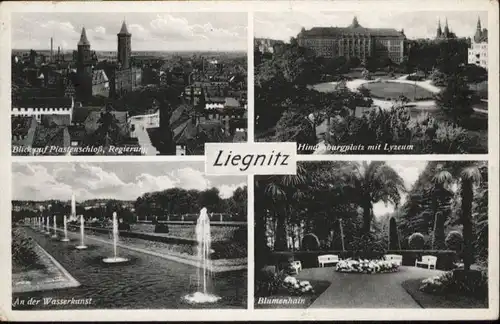 Liegnitz Piastenschloss Regierung Hindenburgplatz Lyzeum Wasserkunst Blumenhain x