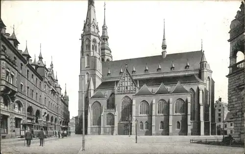 Liegnitz Peter-Paul-Kirche Strassenbahn *