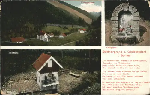 Goerbersdorf Schlesien Waldquelle Waldmuehle Buettnergrund Gedicht x