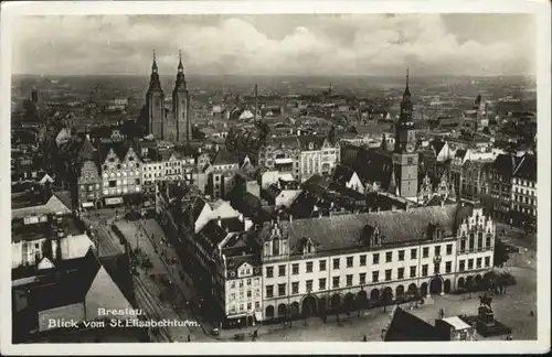 wu86802 Breslau Niederschlesien Breslau Blick vom Elisabethturm x Kategorie. Wroclaw Alte Ansichtskarten