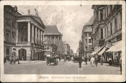 wu86811 Breslau Niederschlesien Breslau Schweidnitzer Strasse Theater x Kategorie. Wroclaw Alte Ansichtskarten