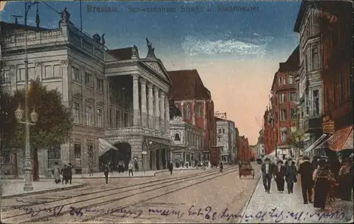wu87522 Breslau Niederschlesien Breslau Schweidnitzer Strasse Stadttheater x Kategorie. Wroclaw Alte Ansichtskarten
