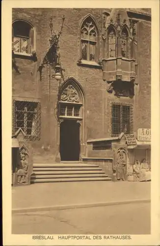 wu87542 Breslau Niederschlesien Breslau Portal Rathaus  * Kategorie. Wroclaw Alte Ansichtskarten