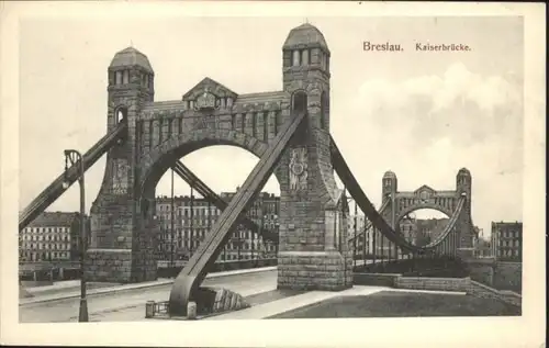 wu87546 Breslau Niederschlesien Breslau Kaiserbruecke * Kategorie. Wroclaw Alte Ansichtskarten