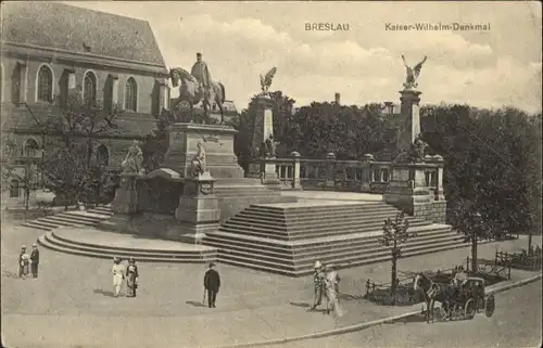 wu87581 Breslau Niederschlesien Breslau Kaiser Wilhelm Denkmal  Kutsche x Kategorie. Wroclaw Alte Ansichtskarten