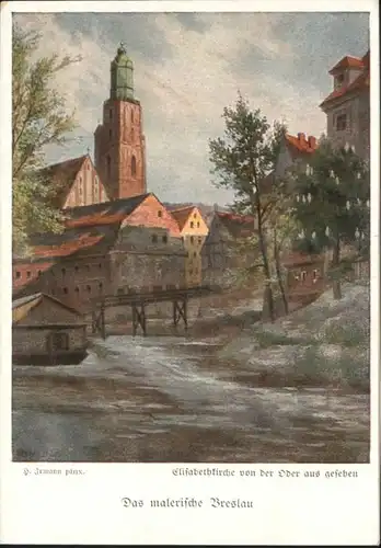 wu88153 Breslau Niederschlesien Breslau Elisabeth Kirche Kuenstler Irmann * Kategorie. Wroclaw Alte Ansichtskarten