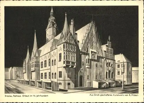 wu88160 Breslau Niederschlesien Breslau Rathaus Kuenstler R Mideck * Kategorie. Wroclaw Alte Ansichtskarten