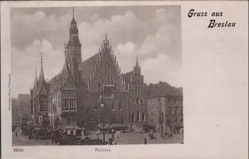 wu88193 Breslau Niederschlesien Breslau Rathaus * Kategorie. Wroclaw Alte Ansichtskarten