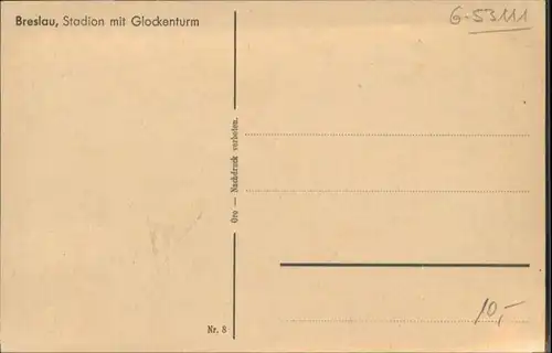 wu88196 Breslau Niederschlesien Breslau Glockenturm * Kategorie. Wroclaw Alte Ansichtskarten