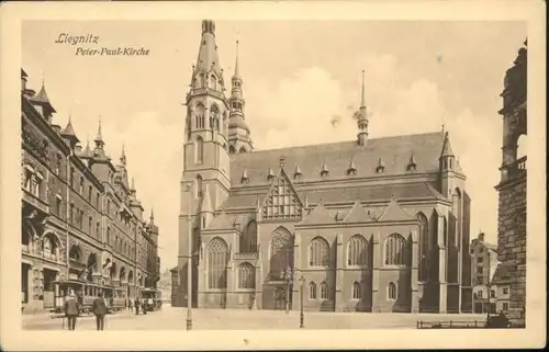 Liegnitz Peter-Paul-Kirche Strassenbahn  *