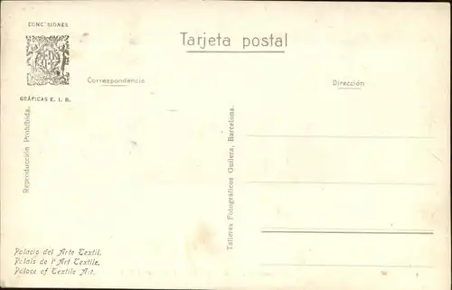 Barcelona Exposicion Internacional Palacio Arte Textil *