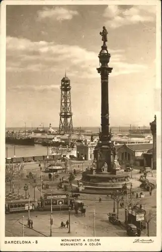 Barcelona Strassenbahn Monument Colom *