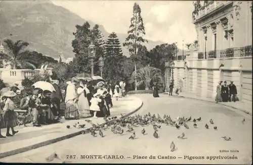 ww84578 Monte-Carlo Monte Carlo Place Casino Pigeons apprivoises x Kategorie. Monte-Carlo Alte Ansichtskarten